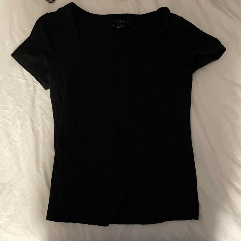 Sanctuary Square Neck Ribbed Shirt